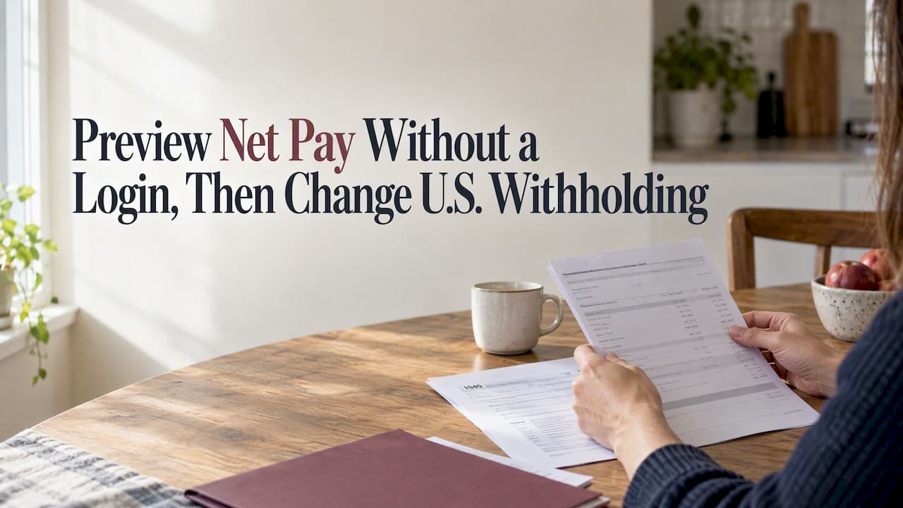 Preview Net Pay With No Login Calculators, Then Change U.S. Withholding